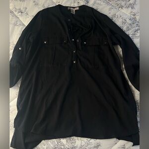 Black Love21 Button Down Blouse